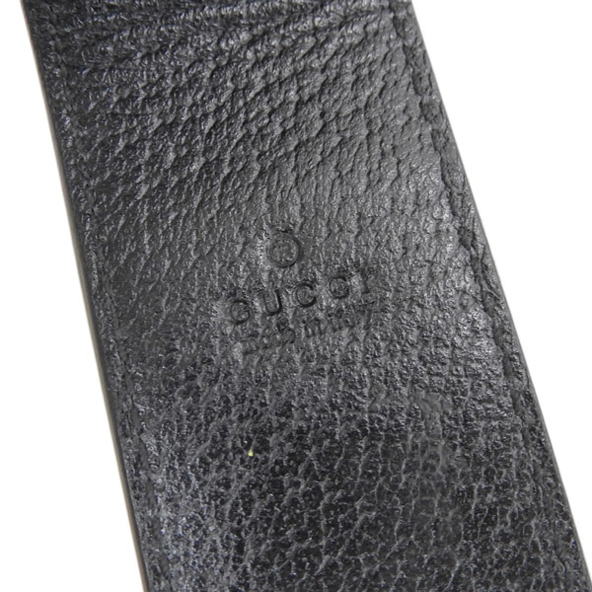 GUCCI Leather Bee Money Clip Black Men's
