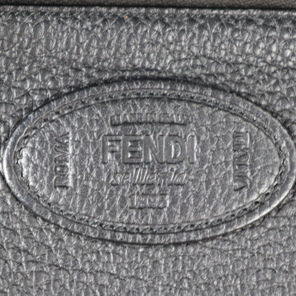 FENDI Visor Way Selleria Business Bag 7VA458 Leather Black Blue Yellow Silver Hardware 2WAY Shoulder