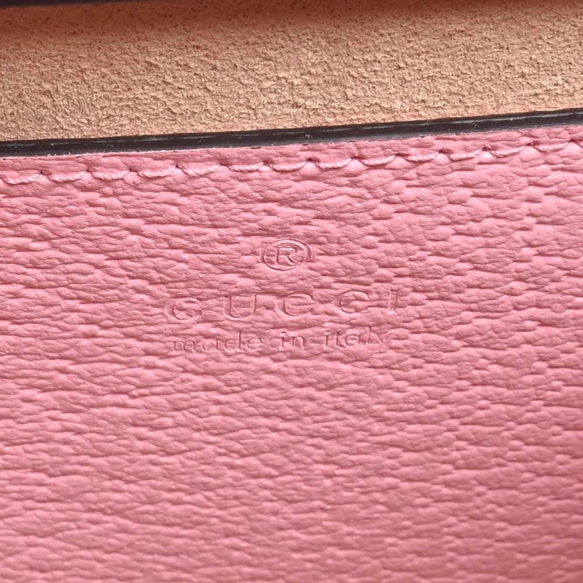 GUCCI Bamboo Leather Double G Diana 3WAY Tote Bag 702732 Pink Ladies