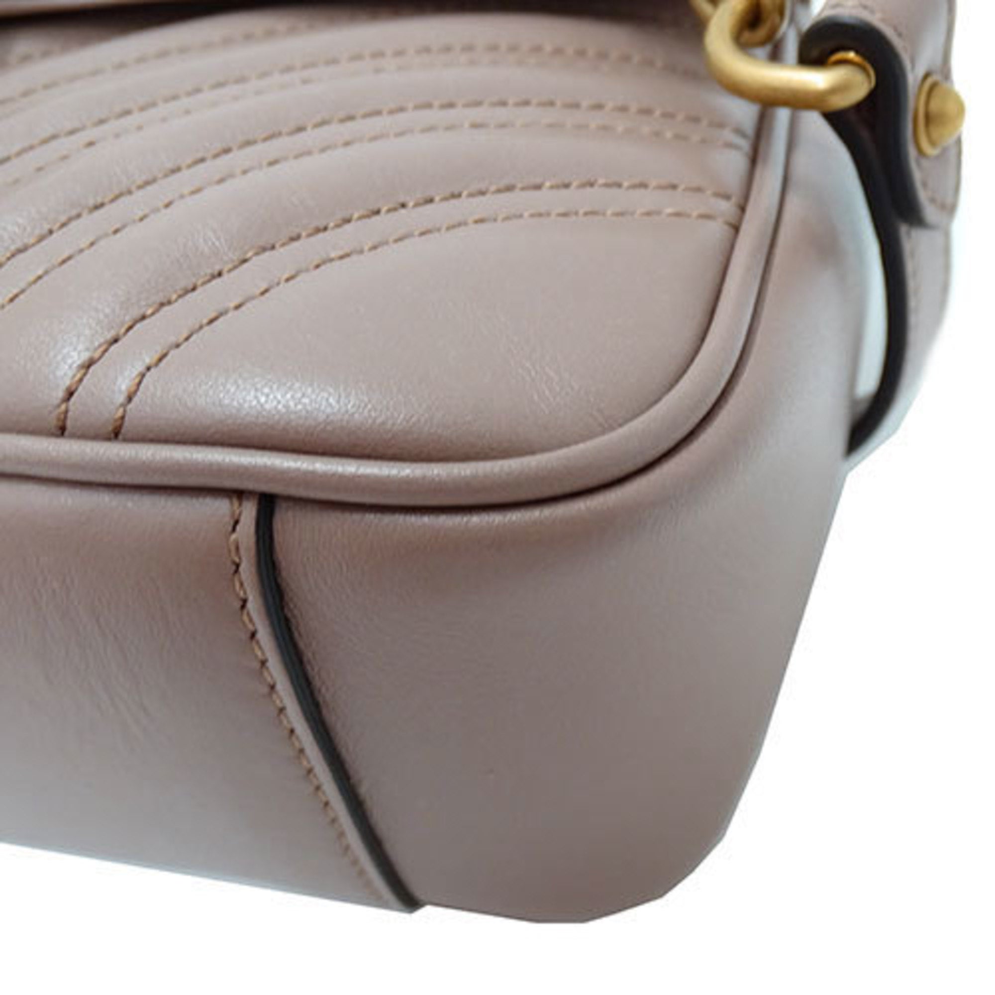 GUCCI bag ladies shoulder leather GG Marmont dusty pink 443497