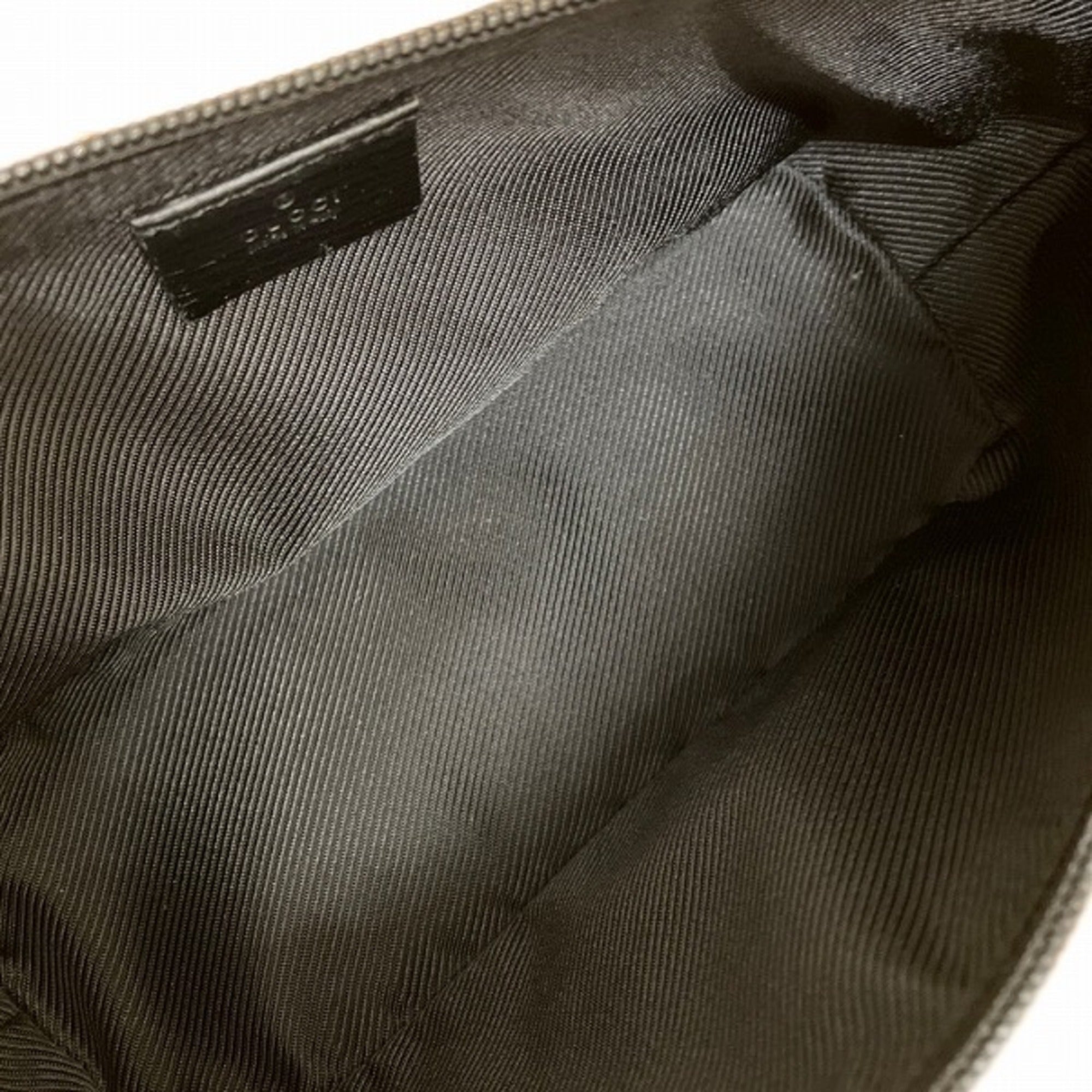 GUCCI GG canvas pattern hand pouch 07198 2123 black bag handbag ladies