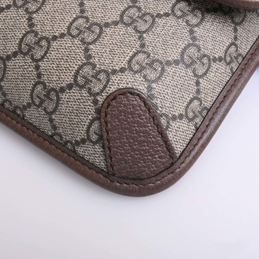GUCCI Neo GG Supreme Leather Belt Bag Body 493930 Beige/Brown Ladies