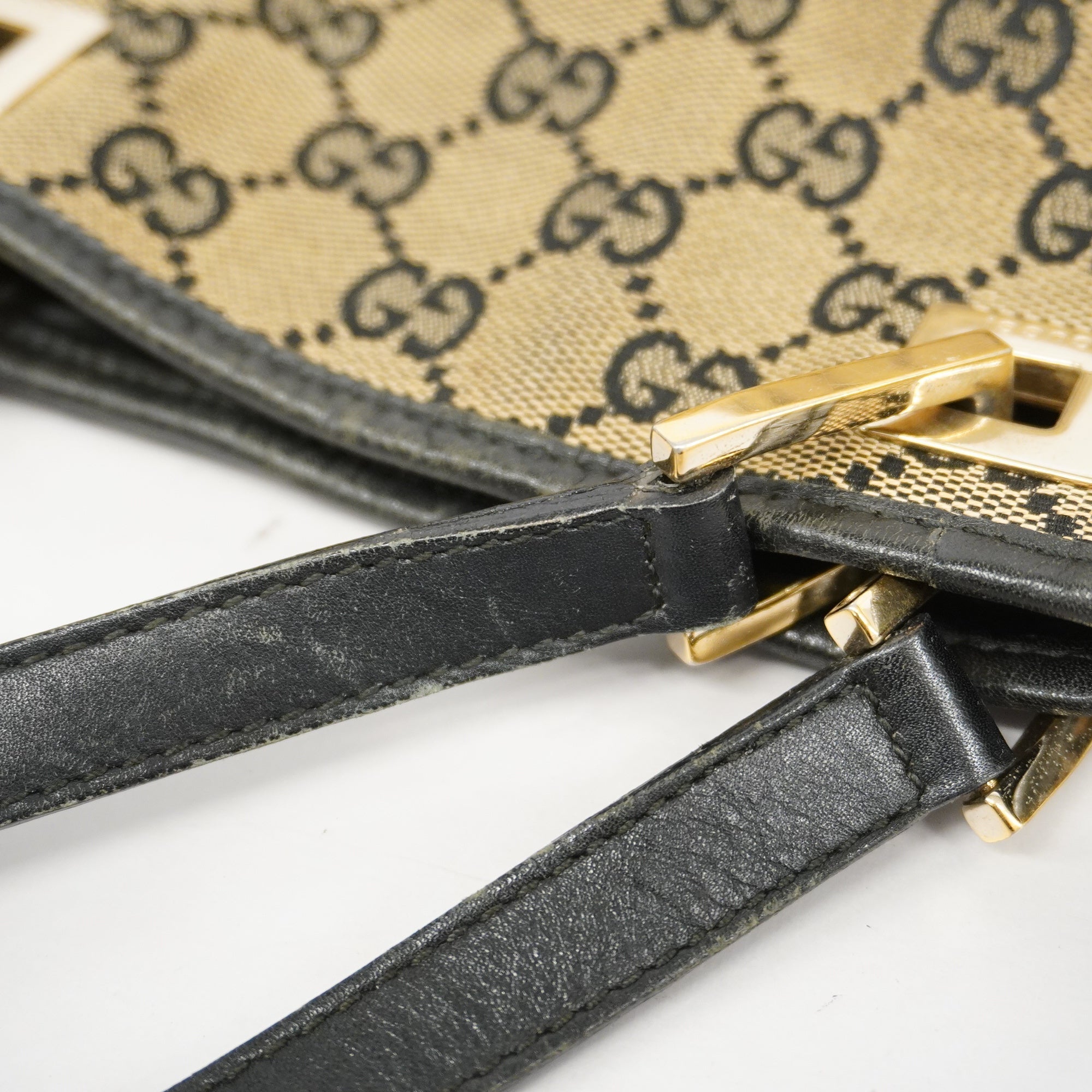 GUCCI  GG Canvas Tote Bag 002 1099 Women's GG Canvas Handbag,Tote Bag Black