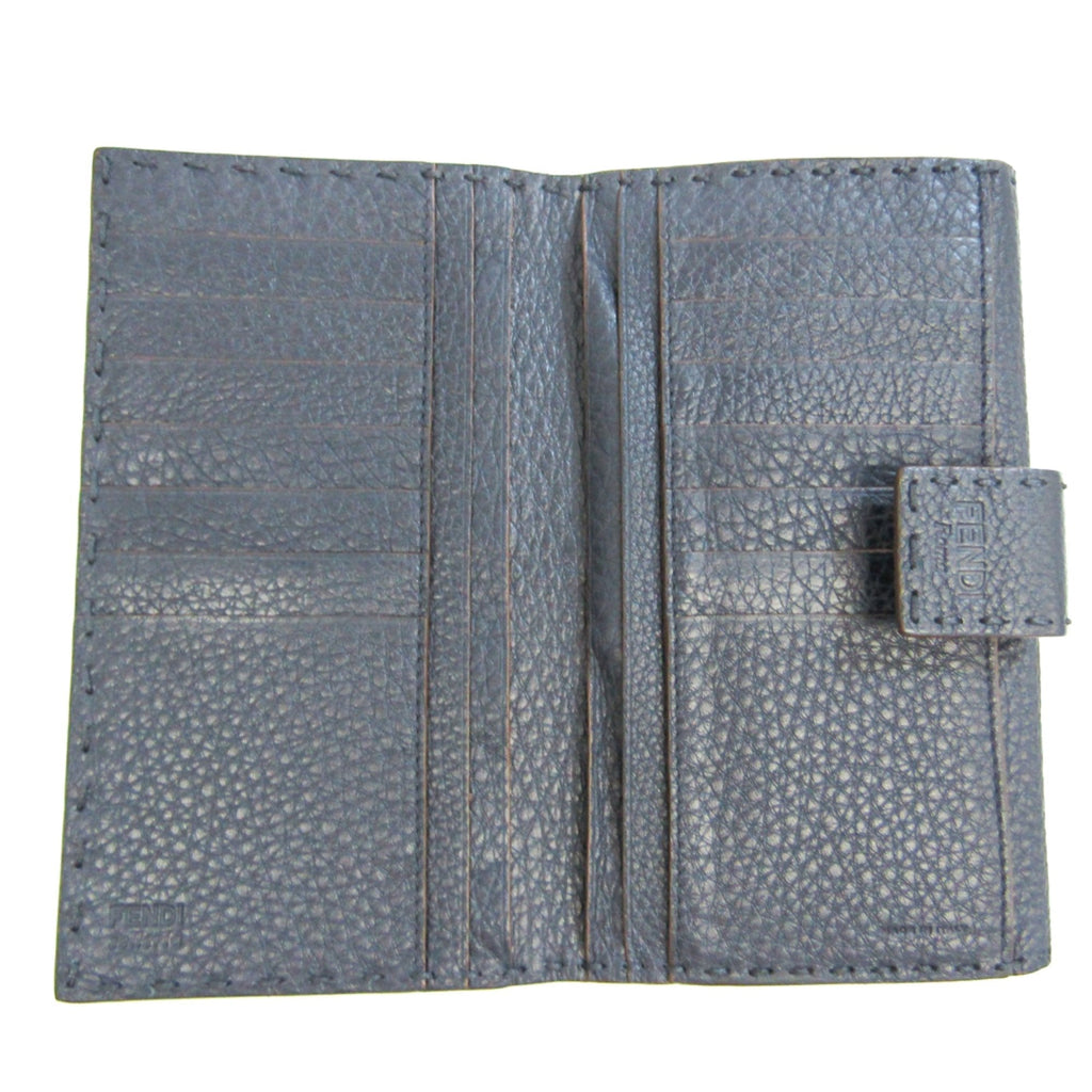 FENDI Selleria 8M3030 Men,Women Leather Long Wallet [tri-fold] Navy