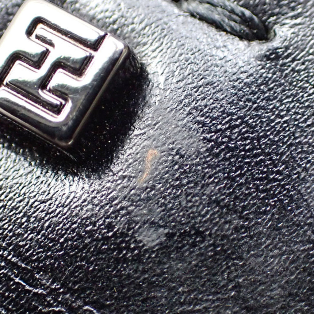 FENDI Tote Bag Zucchino Women's Black Brown Canvas Leather 8BH174 Hand