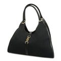 GUCCI  Jackie 124407 Women's GG Canvas,Leather Handbag Black