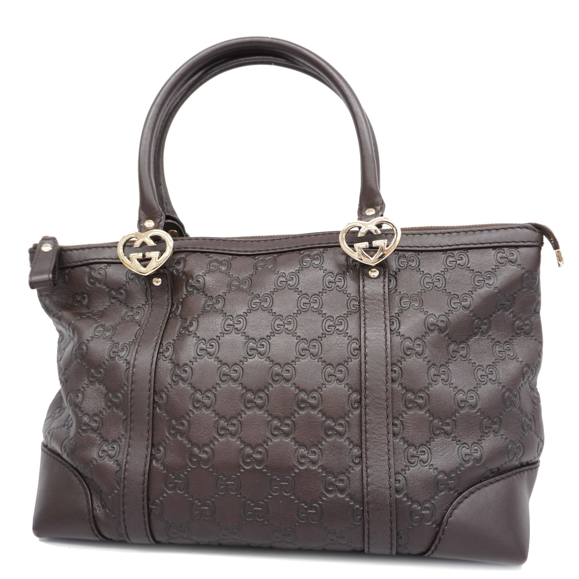GUCCI ssima Lovely 257069 Women's Leather Tote Bag Brown
