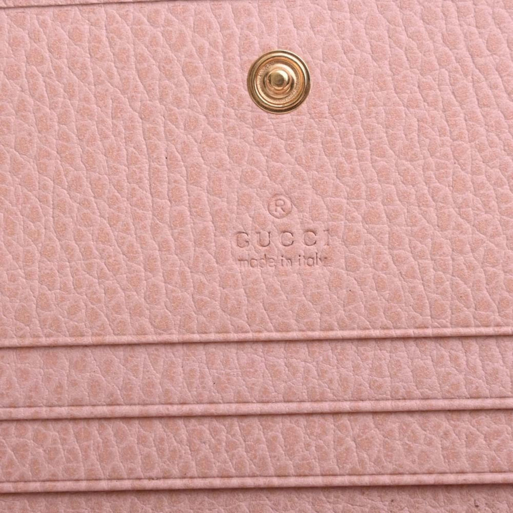 GUCCI GG Marmont Leather Bifold Wallet 456126 Pink Women's