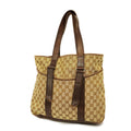 GUCCI  GG Canvas 002-1073 Women's Leather Tote Bag Beige,Brown