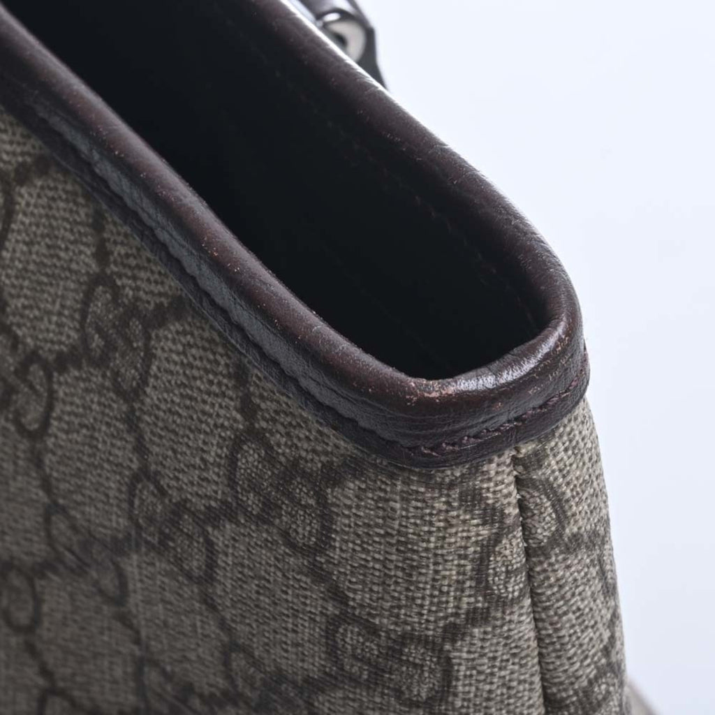 GUCCI GG Supreme Leather Tote Bag 114595 Beige/Brown Women's