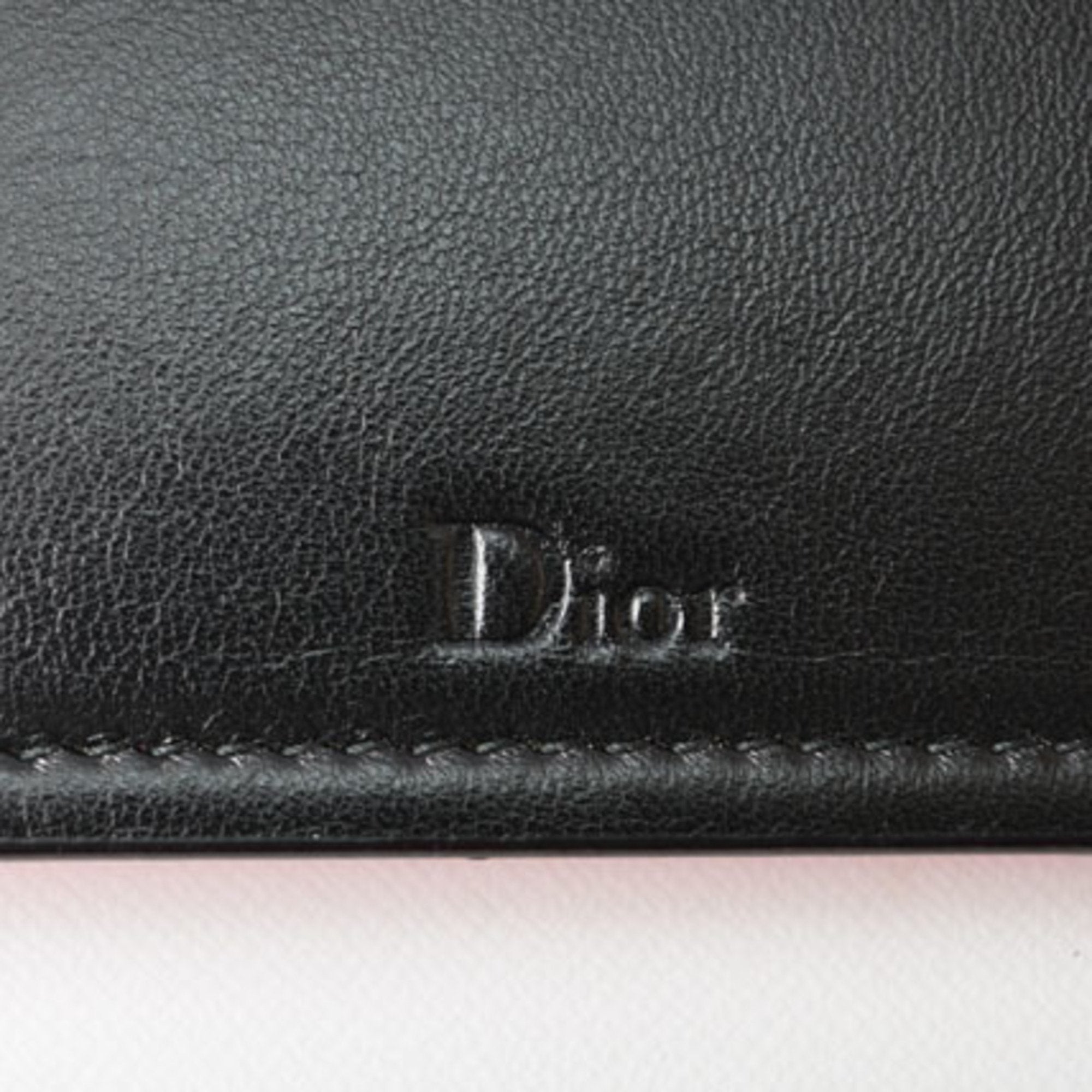 Christian Dior Chain Shoulder Bag Clutch Pouch Rhinestone Studs Pink Black