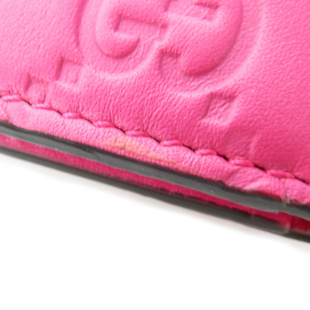 GUCCI Bill Purse NY Yankees Collaboration Leather Pink x Navy Men's 547787
