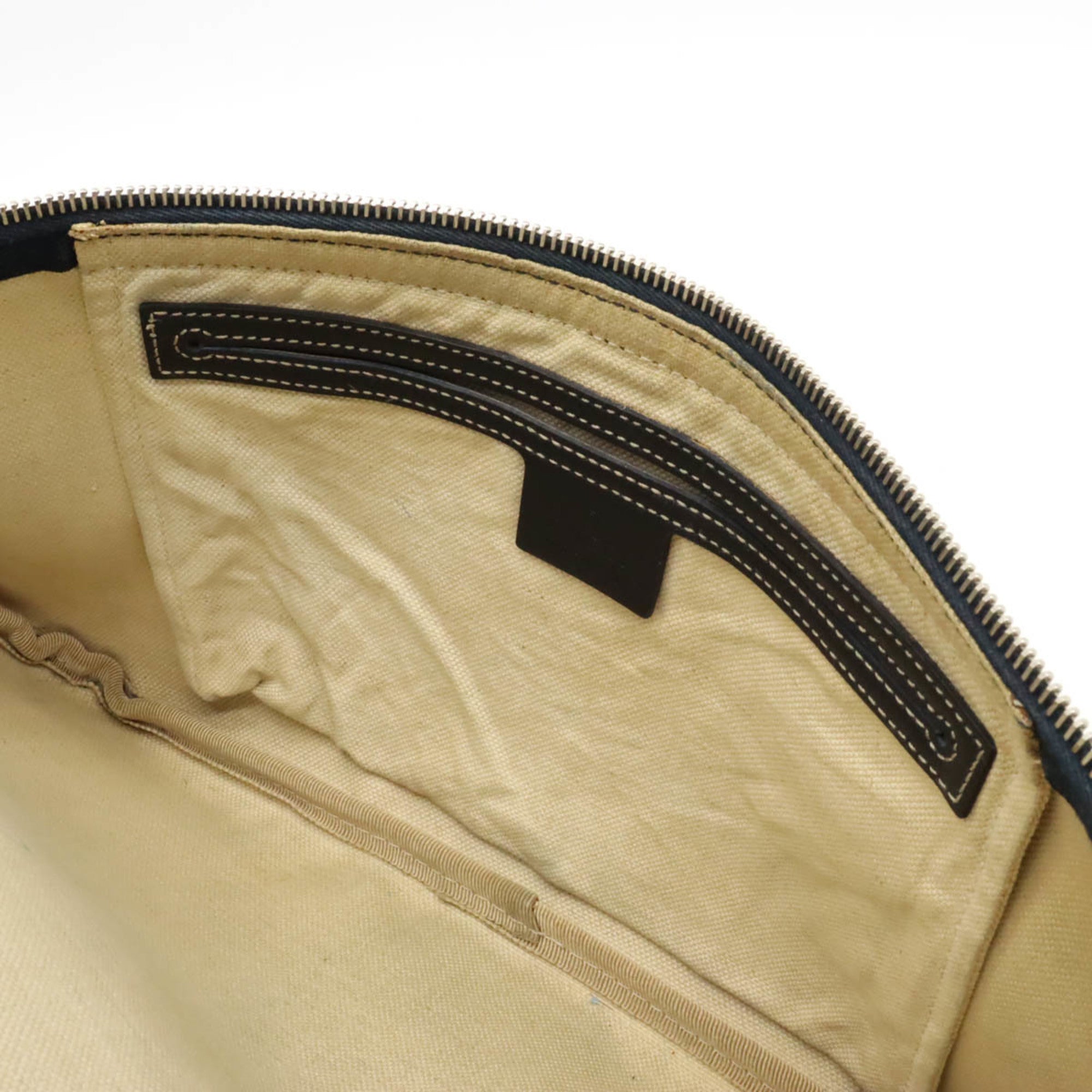 GUCCI GG Plus Supreme Body Bag Hip Waist PVC Leather Beige Navy Dark Blue 211110