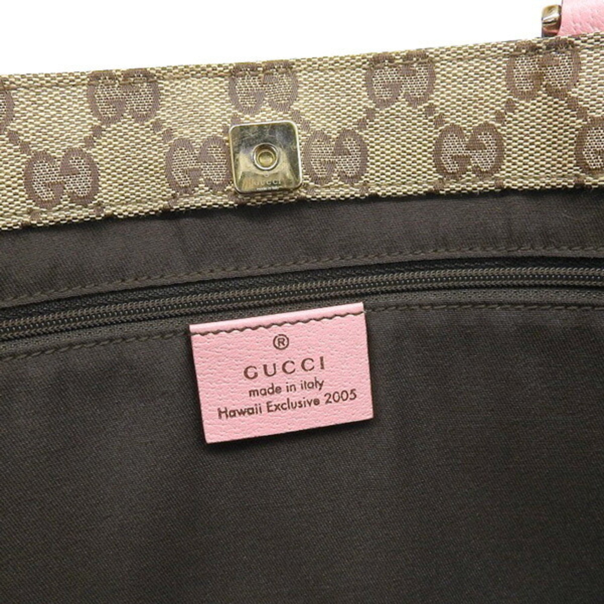 GUCCI Leather Tote Bag Hawaii Limited 147651 Pink Ladies