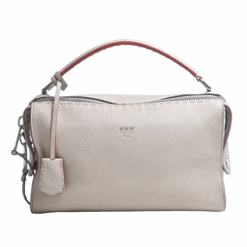 FENDI Selleria Leather Ray Handbag 8BL137 Beige Ladies