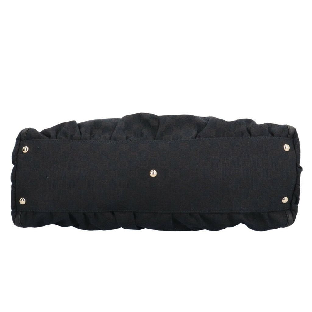 GUCCI Abbey GG Campus Shoulder Bag Canvas Black Women's