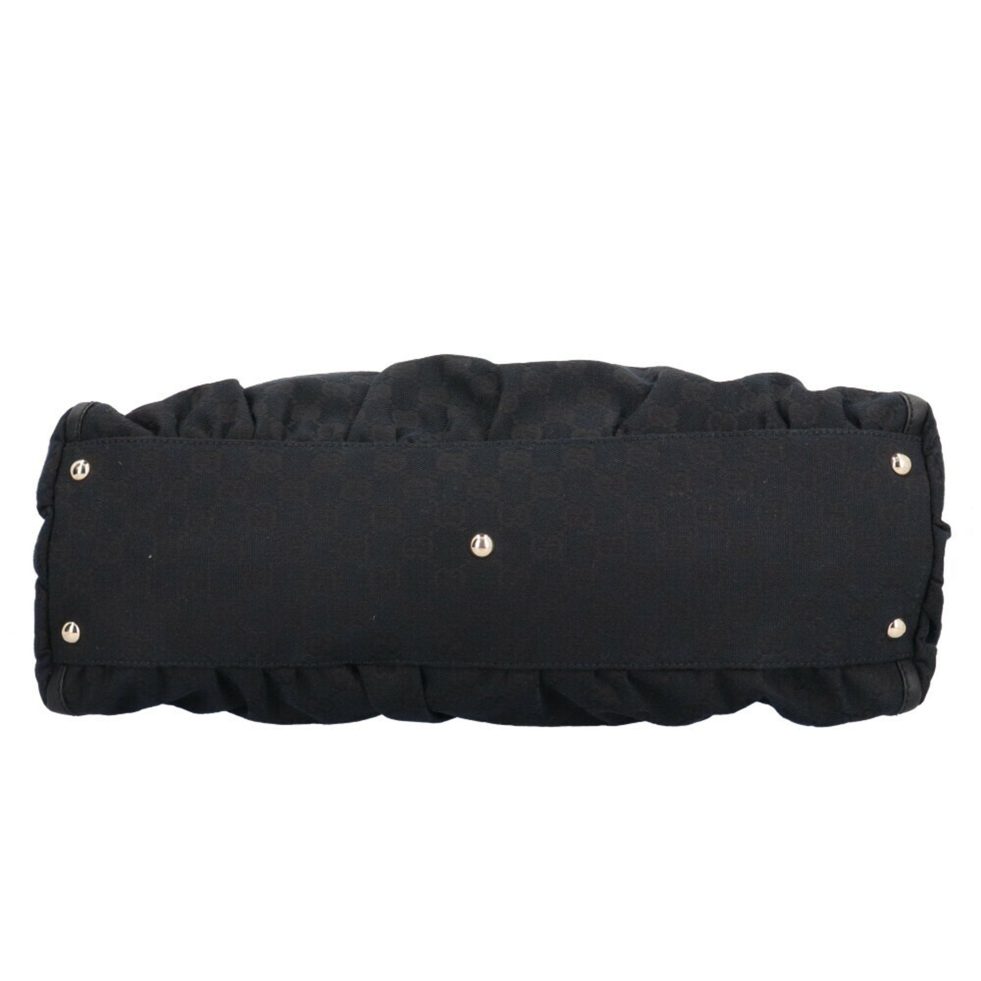GUCCI Abbey GG Campus Shoulder Bag Canvas Black Women's