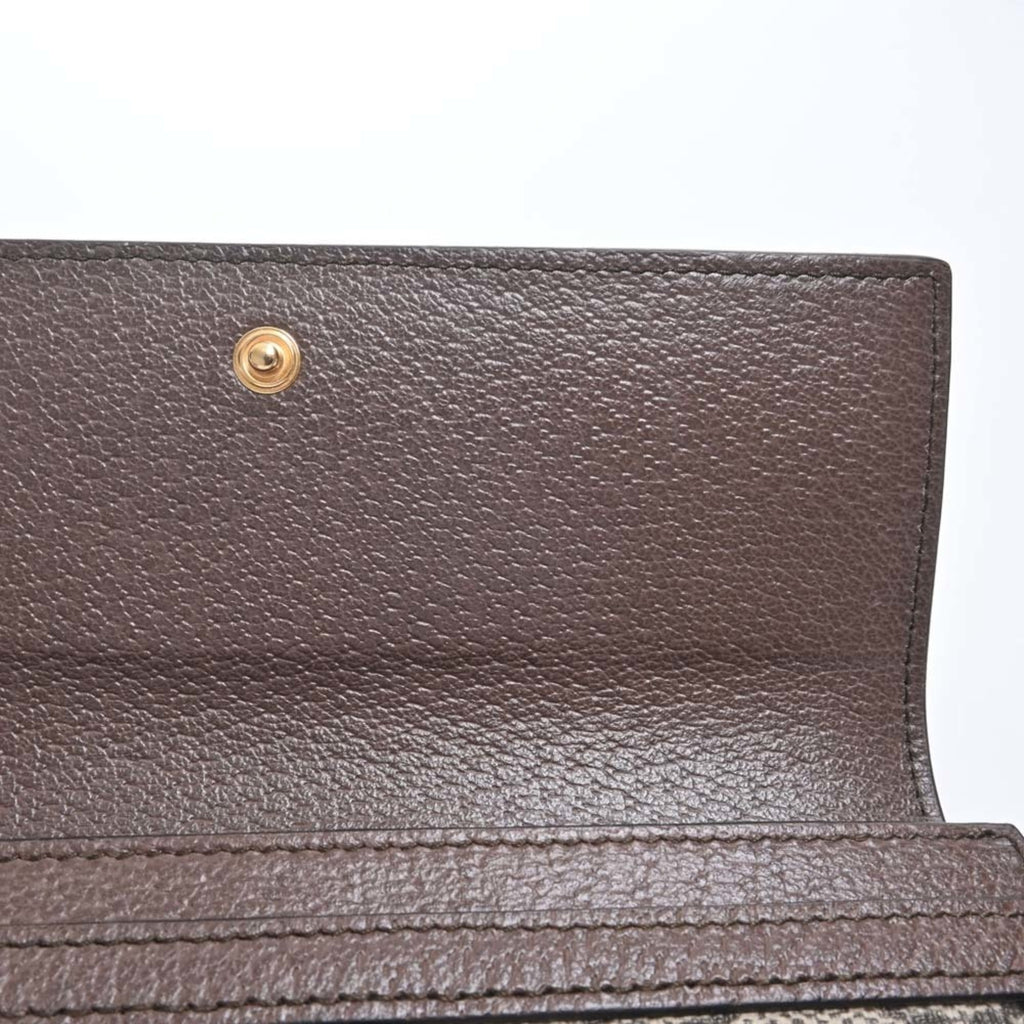 GUCCI Ophidia GG Supreme Sherry Continental Long Wallet 523153 Beige Brown Women's