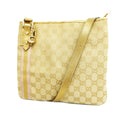 GUCCI  GG Canvas Shoulder Bag 144388 Women's Leather Beige,Gold