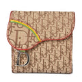 CHRISTIAN DIOR Wallet Trifold Folding Trotter Pattern Rasta Color Beige 43008