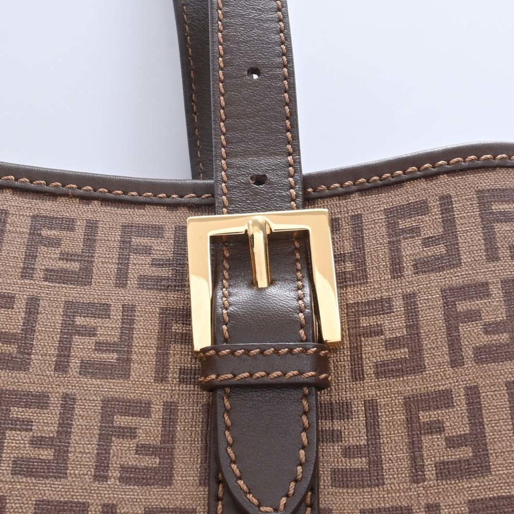 FENDI leather zucchino pattern handbag 8BH237 brown ladies
