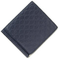 GUCCI Bifold Money Clip Micro sima 544478 Navy Leather Billfold Men's