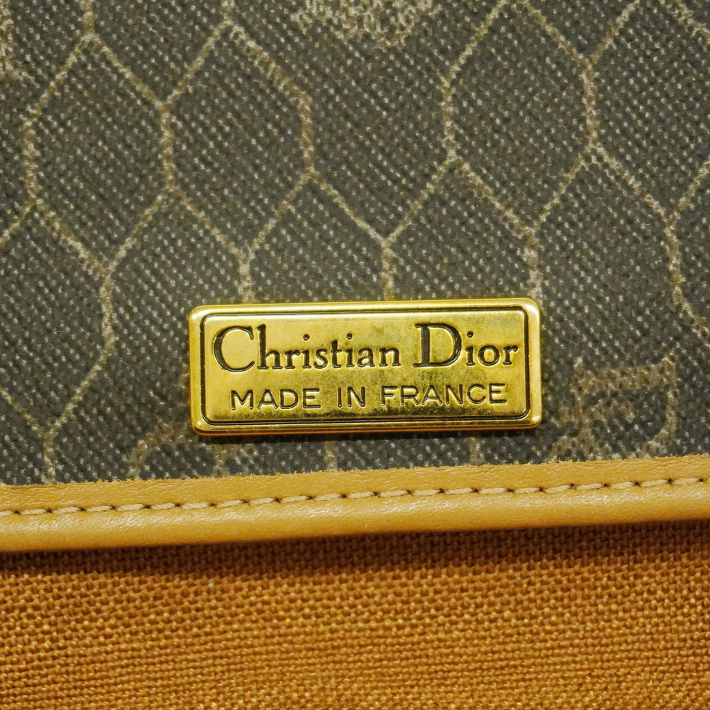 CHRISTIAN DIOR  Honeycomb Women's PVC,Leather Shoulder Bag Black,Brown