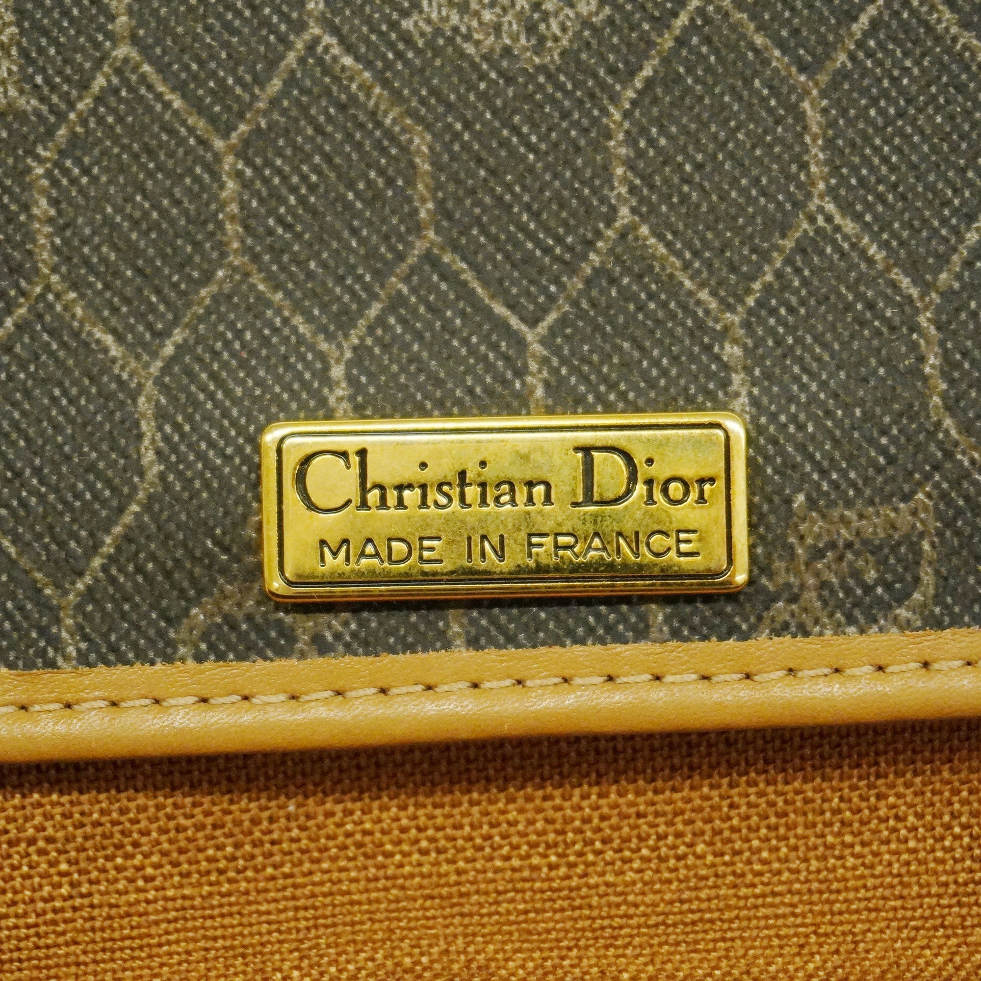CHRISTIAN DIOR  Honeycomb Women's PVC,Leather Shoulder Bag Black,Brown