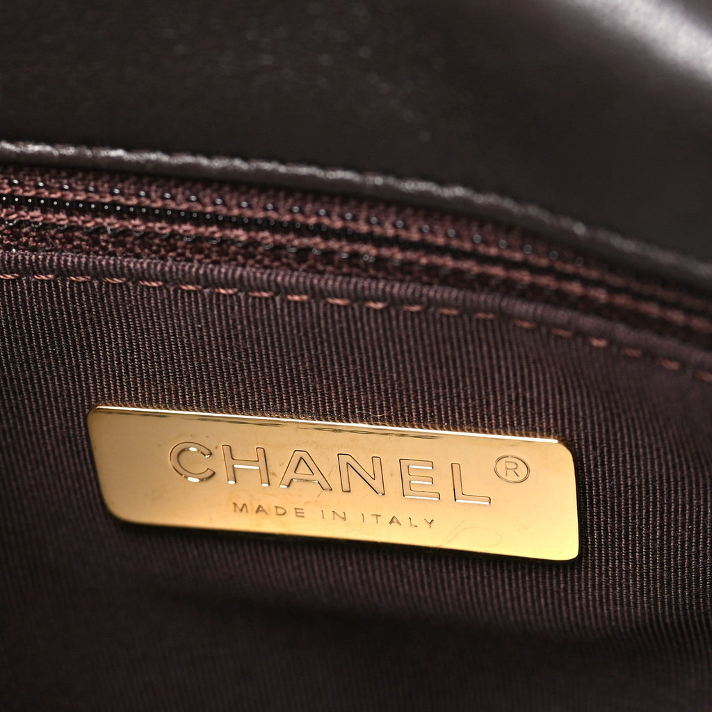 Chanel Lambskin Quilted Medium Chanel 19 Flap Dark Brown