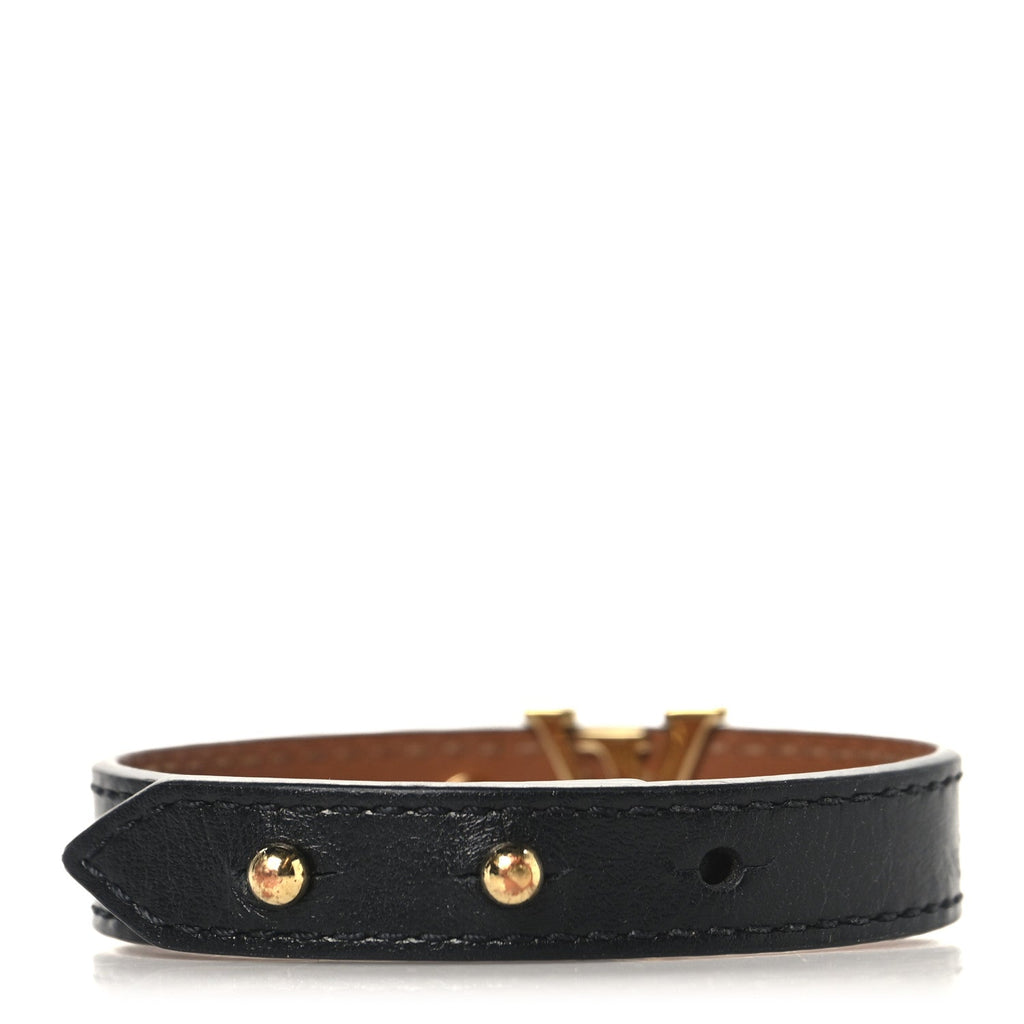 Louis Vuitton Calfskin LV Iconic Bracelet 17 Black