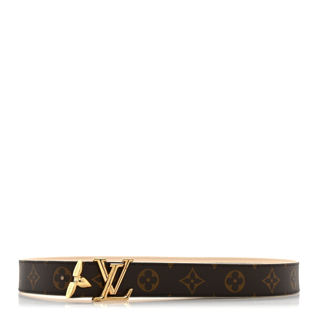 Louis Vuitton Monogram 30mm Pretty LV Reversible Belt 80 32 Beige