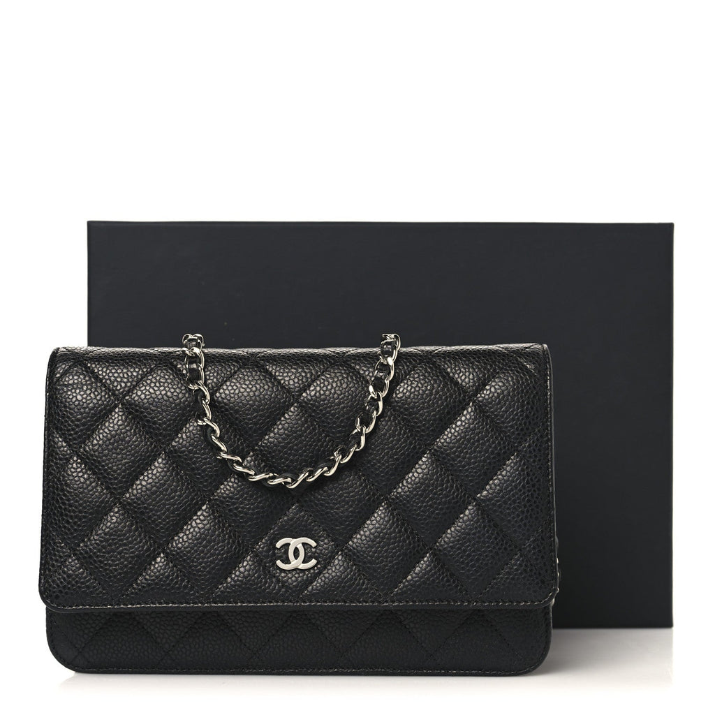 Chanel Caviar Quilted Wallet on Chain WOC Black