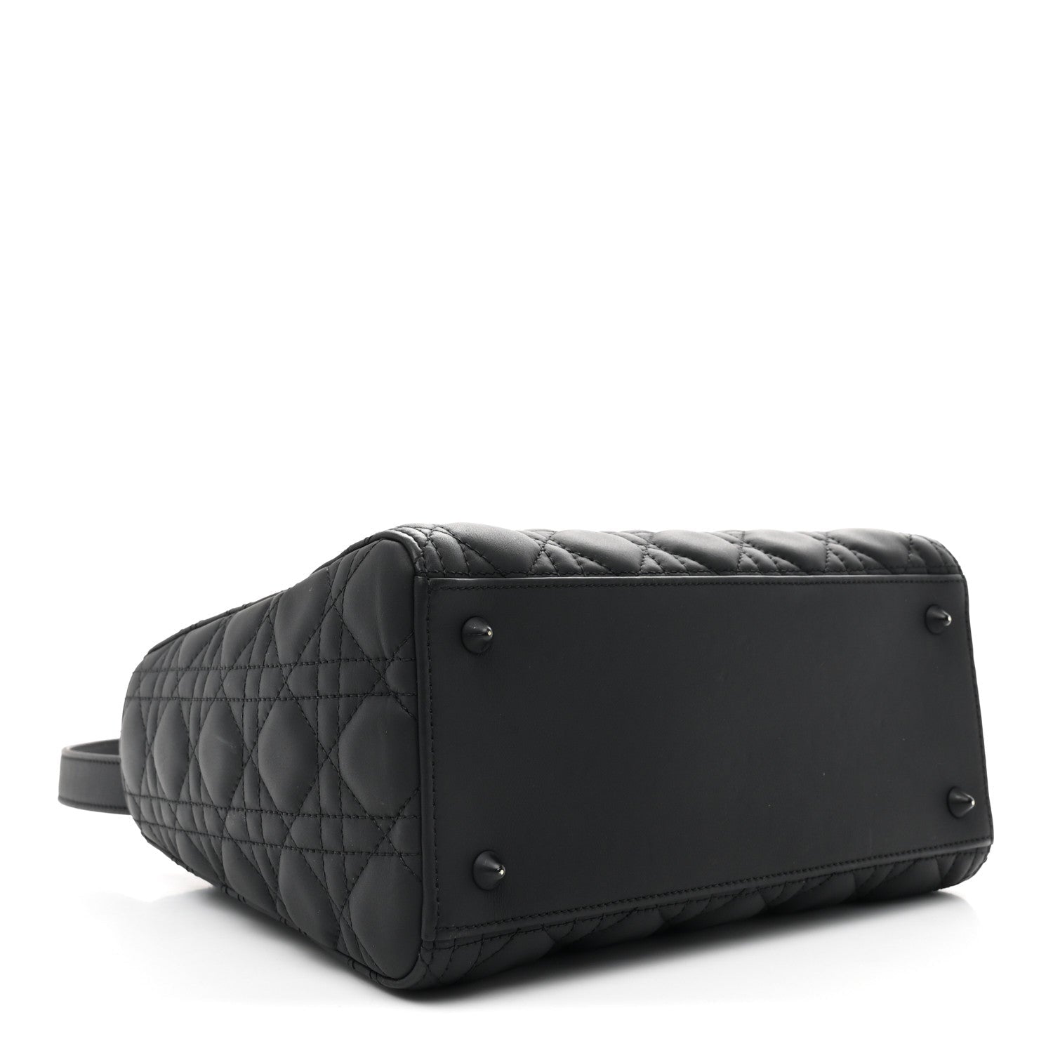 Christian Dior Ultra Matte Calfskin Cannage Medium Lady Dior Black