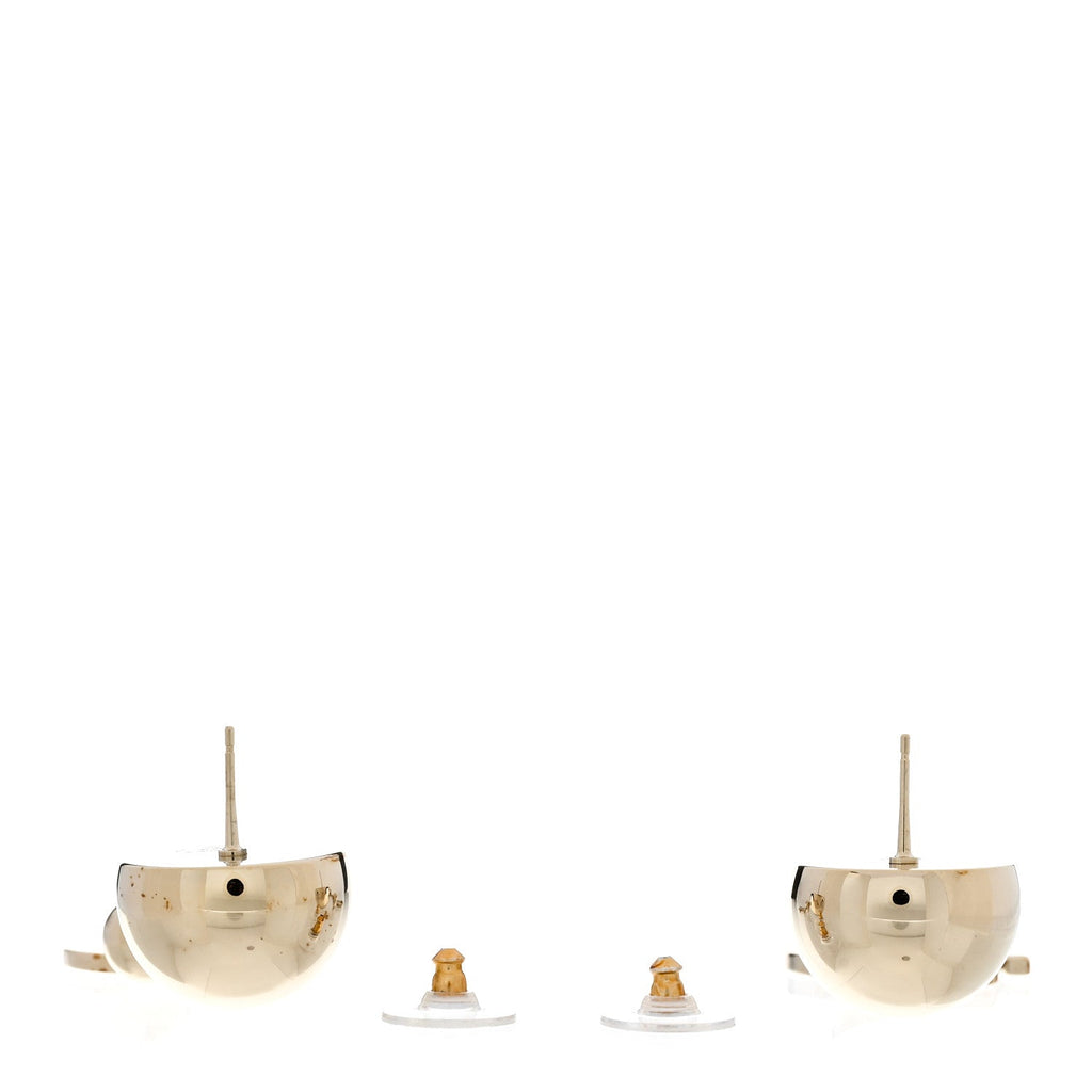 Metal CC Single Bead Drop Earrings  Gold