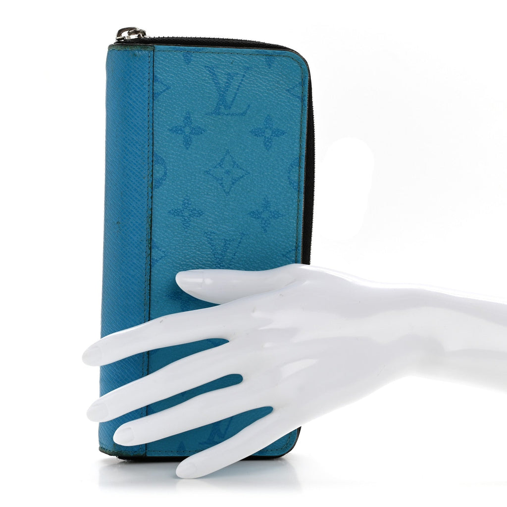 Louis Vuitton Taigarama Vertical Zippy Wallet Blue Lagoon