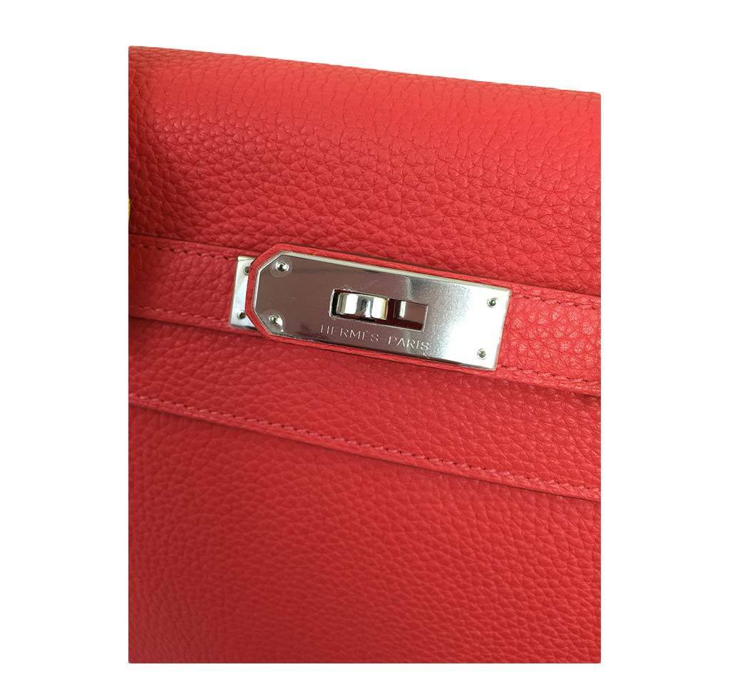 Hermès Kelly 32 Rouge Pivoine Bag PHW