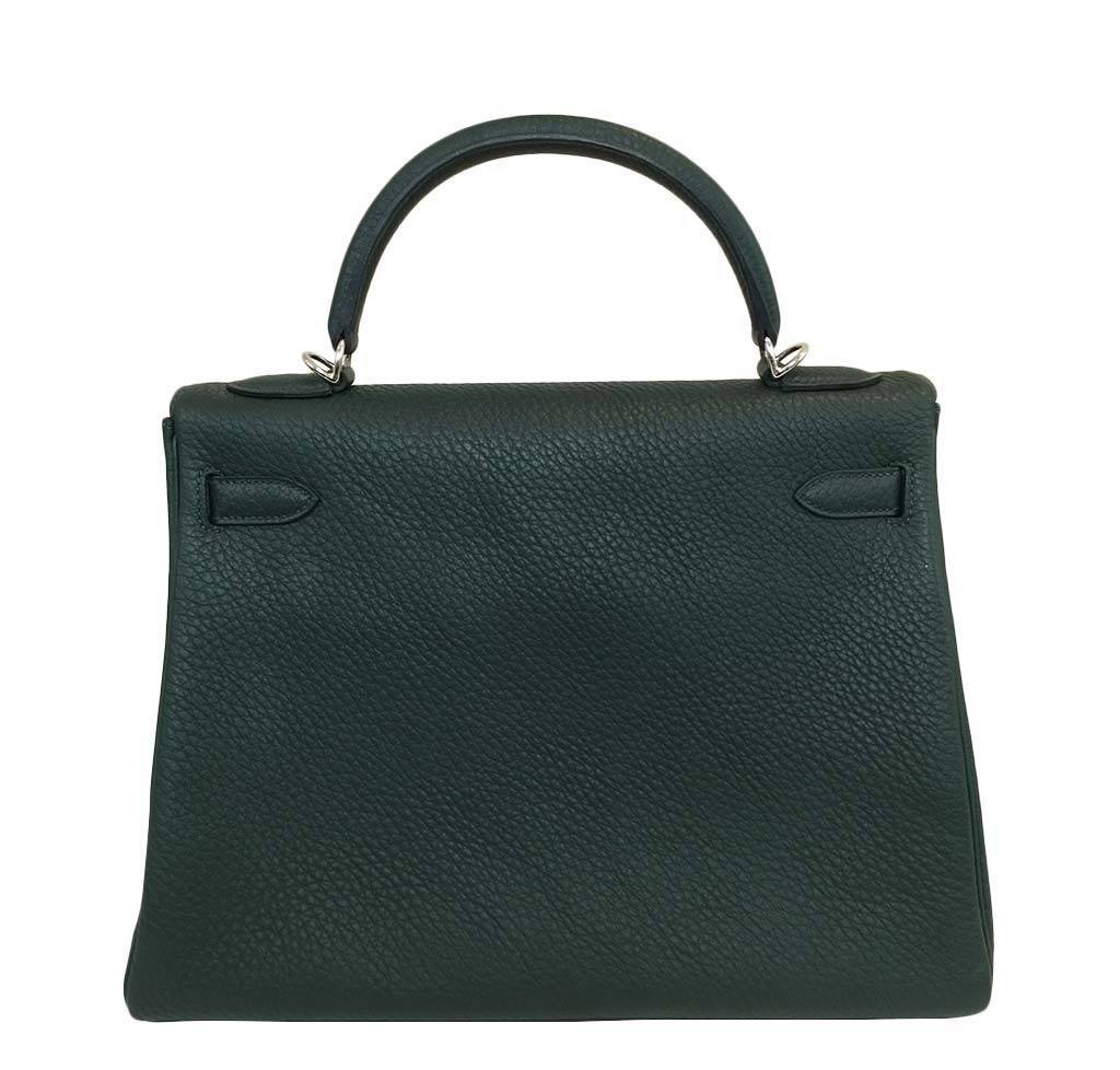 Hermès Kelly 32 Green Bag PHW