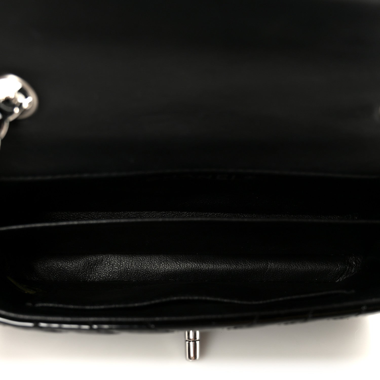 Chanel Patent Calfskin Chevron Quilted Extra Mini Flap Black