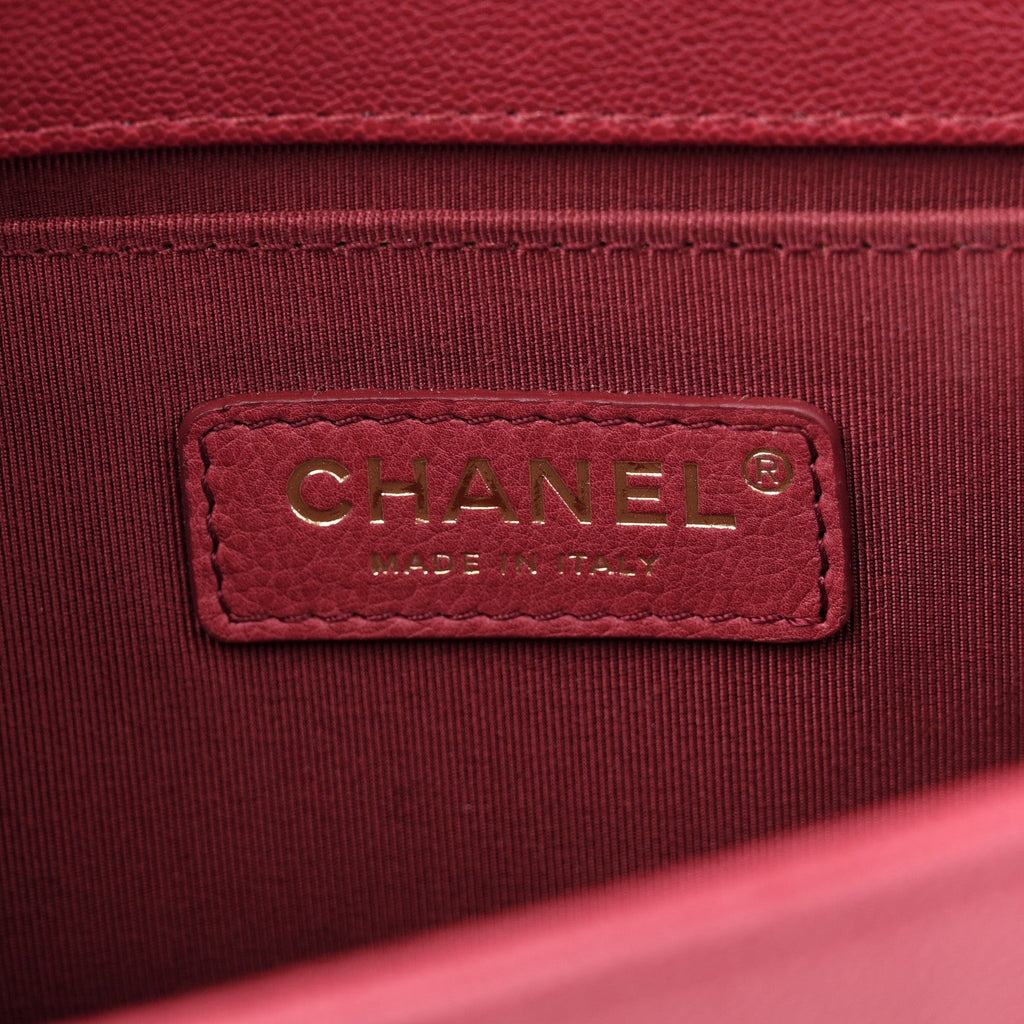 Chanel Caviar Quilted Medium Boy Flap Red