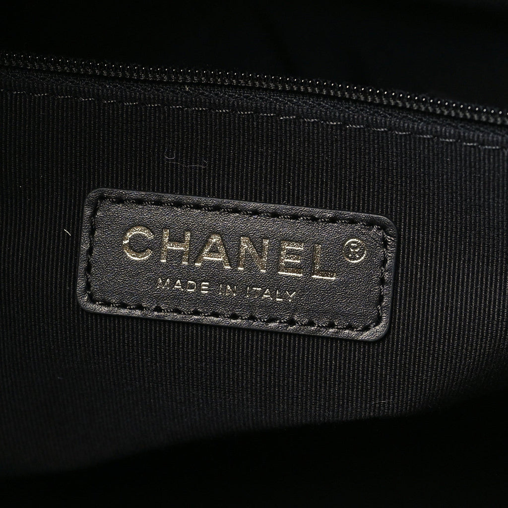 Chanel Suede Calfskin Shiny Lambskin Quilted Small Coco Base Shopping Bag Beige Black
