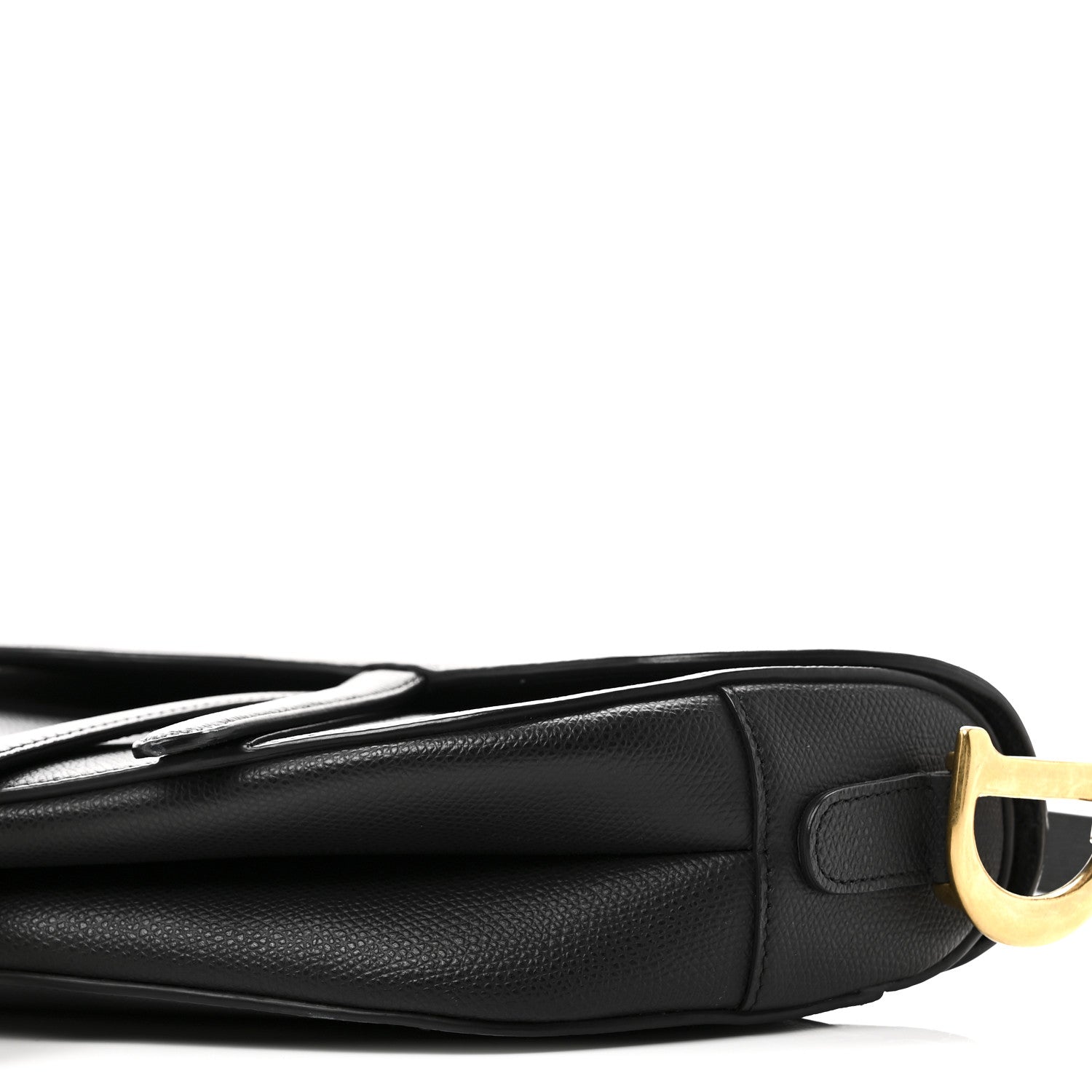 Christian Dior Grained Calfskin Saddle Bag Black