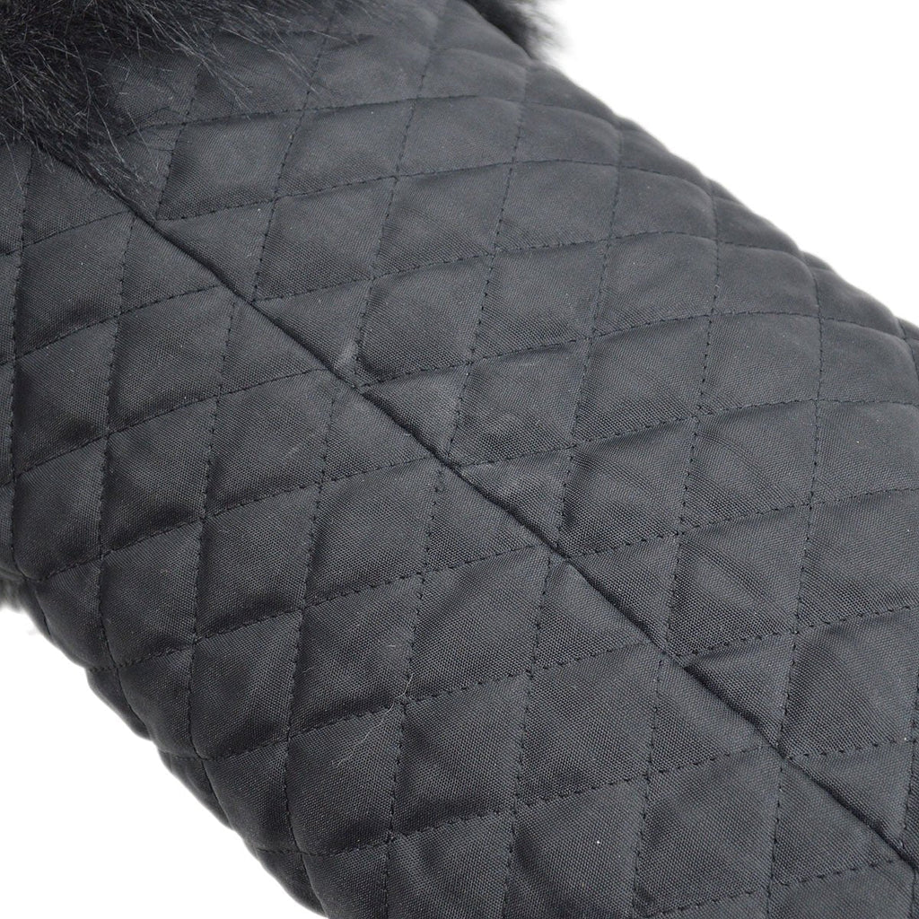 CHANEL 1994 Ivory Faux Fur Logo Arm Warmer Bag