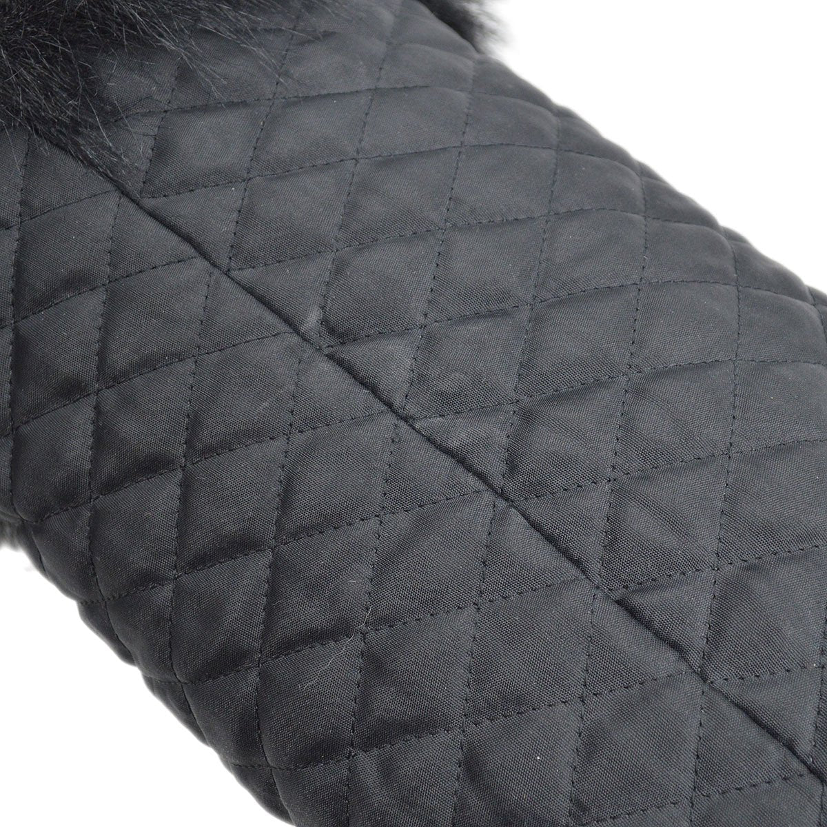 CHANEL 1994 Ivory Faux Fur Logo Arm Warmer Bag