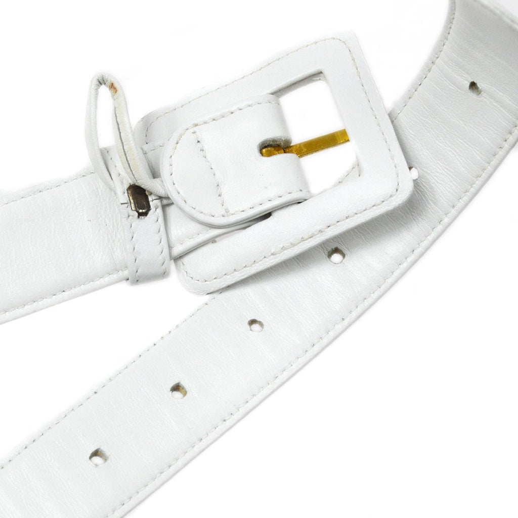 CHANEL 1991-1994 White Lambskin Triple CCs Belt Bag #85