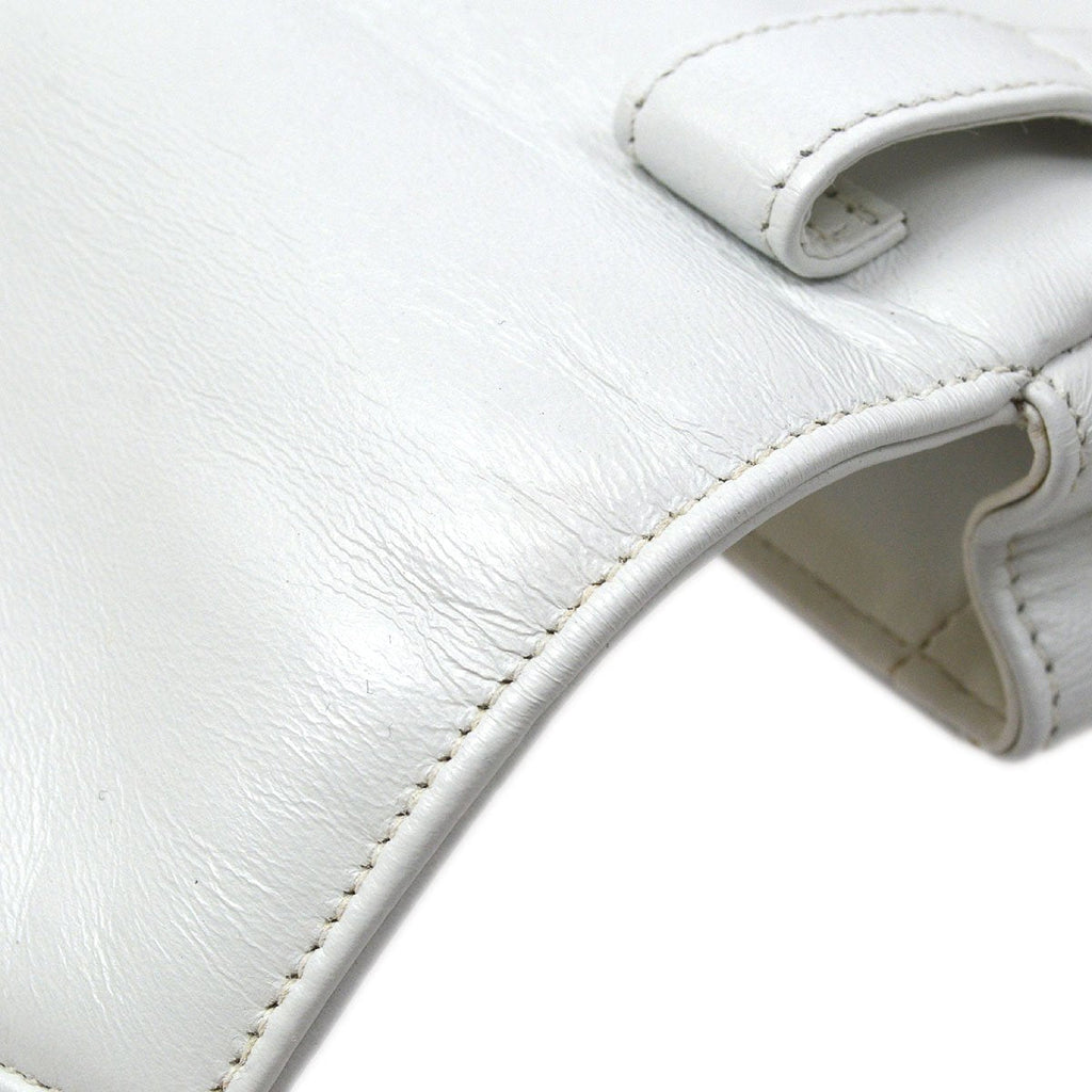 CHANEL 1991-1994 White Lambskin Triple CCs Belt Bag #85