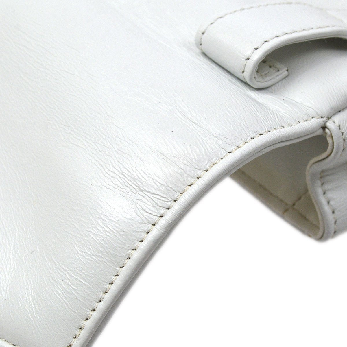 CHANEL 1991-1994 White Lambskin Triple CCs Belt Bag #85
