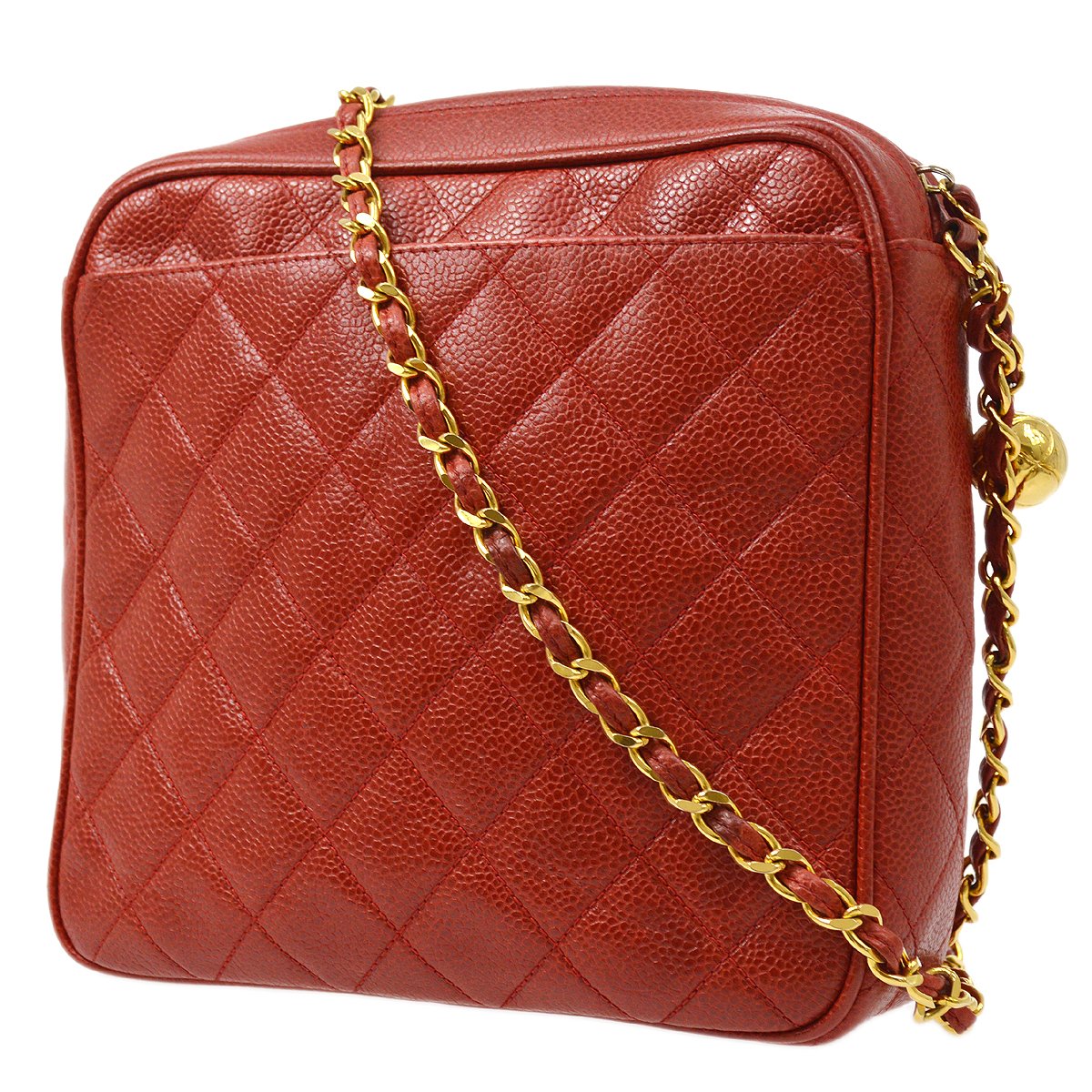 CHANEL 1994 Pocket Camera Bag Mini Red Caviar