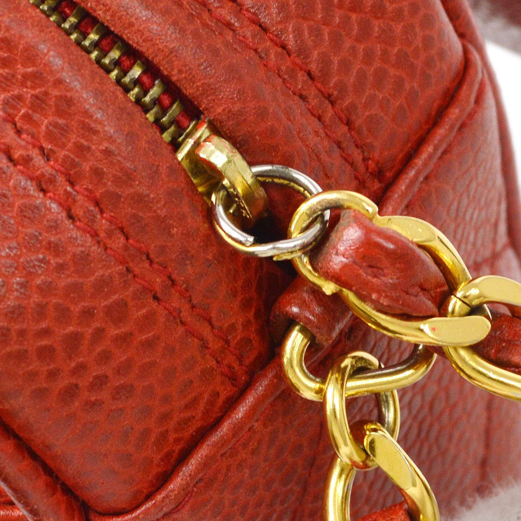 CHANEL 1994 Pocket Camera Bag Mini Red Caviar