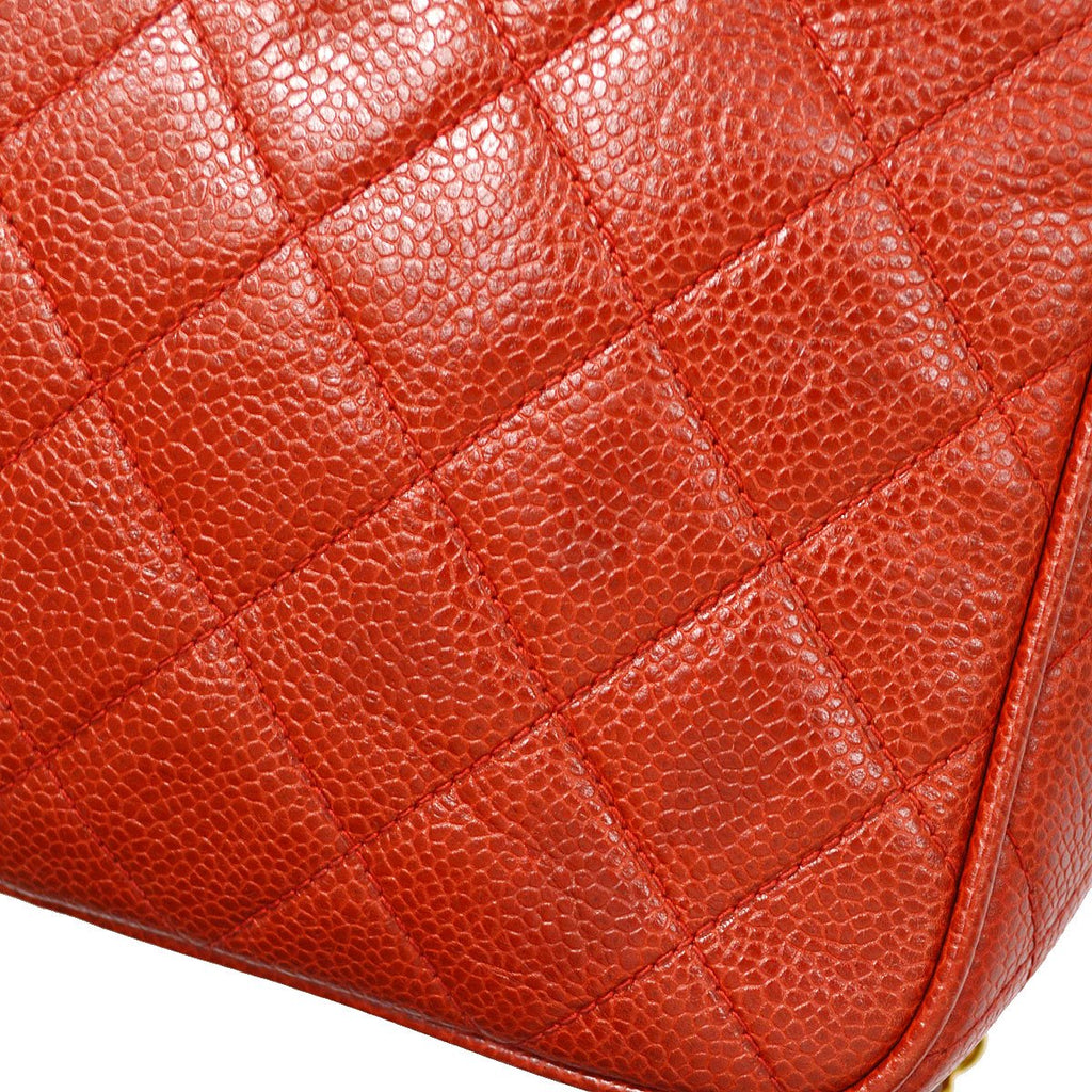 CHANEL 1994 Pocket Camera Bag Mini Red Caviar