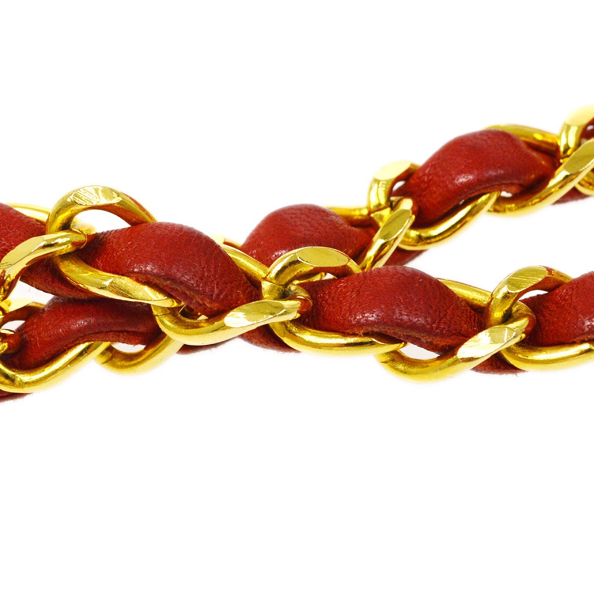 CHANEL 1989-1991 Red Lizard Pointed Flap Bag Mini
